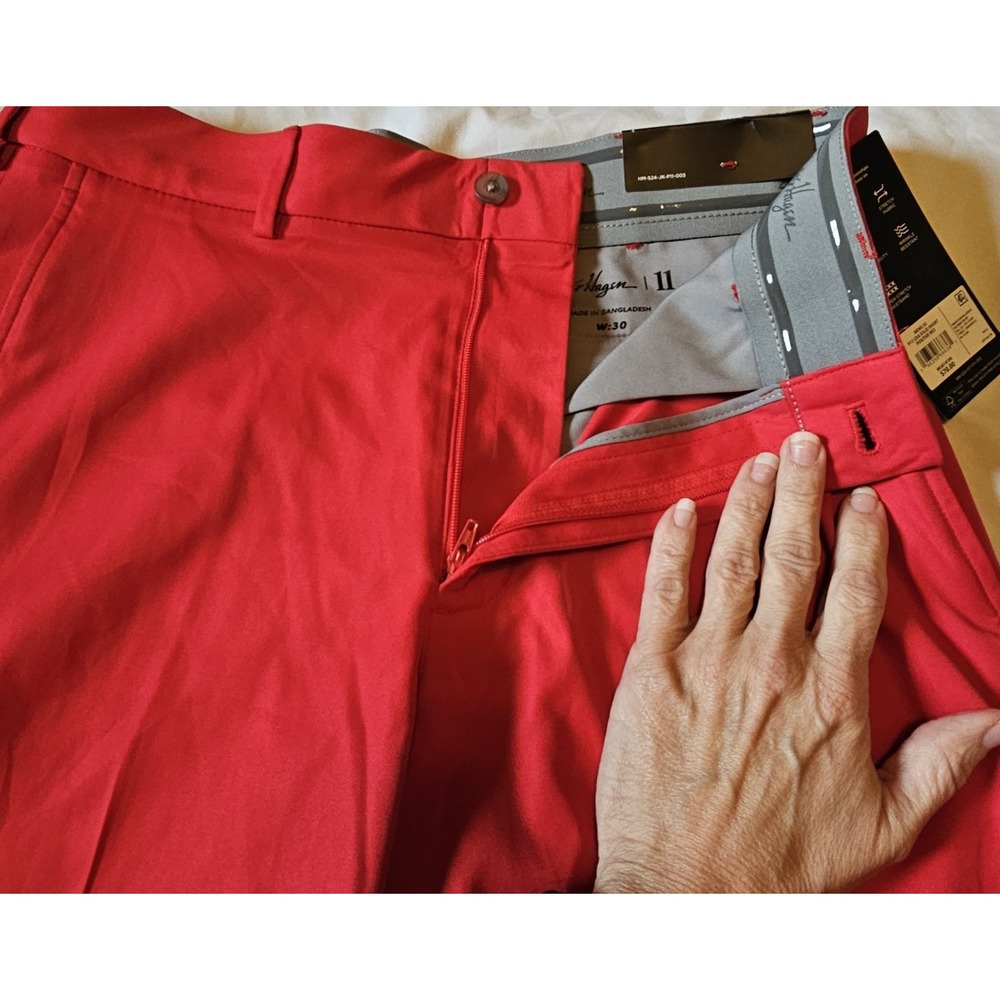 NWT Walter Hagen Performance 11 USA Solid Short Positive Red Size 30 - Picture 3 of 10